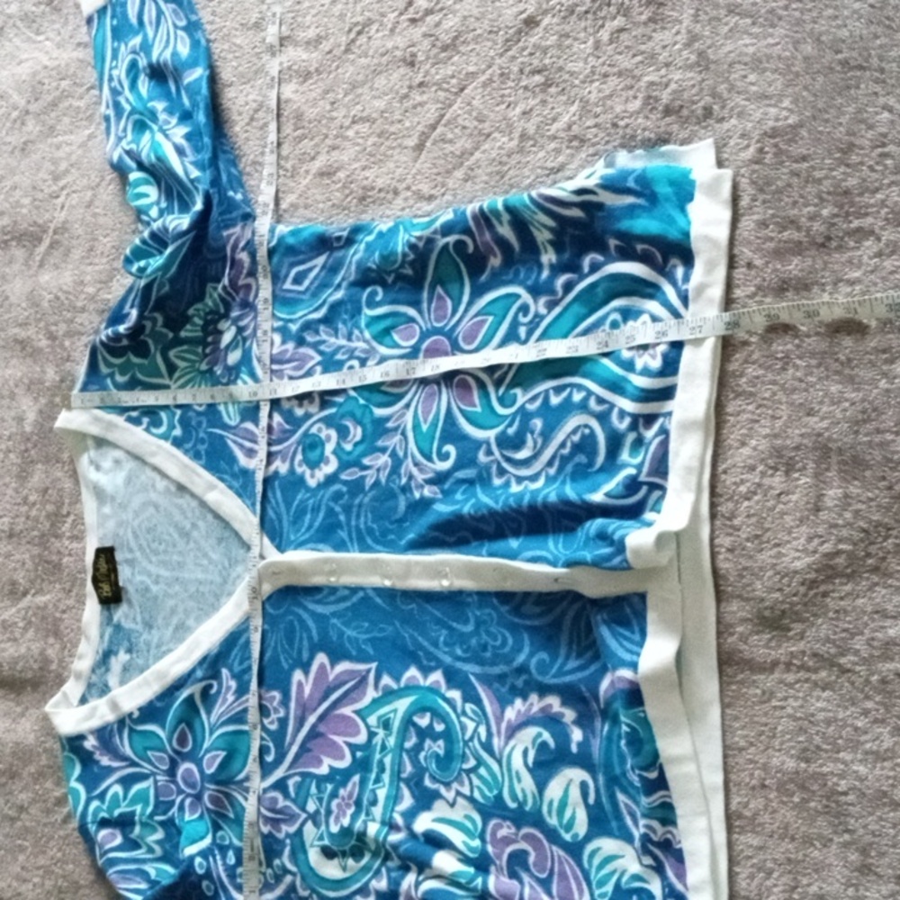 Bob Mackie Wearable Art Paisley V-Neck Cardigan - image 8